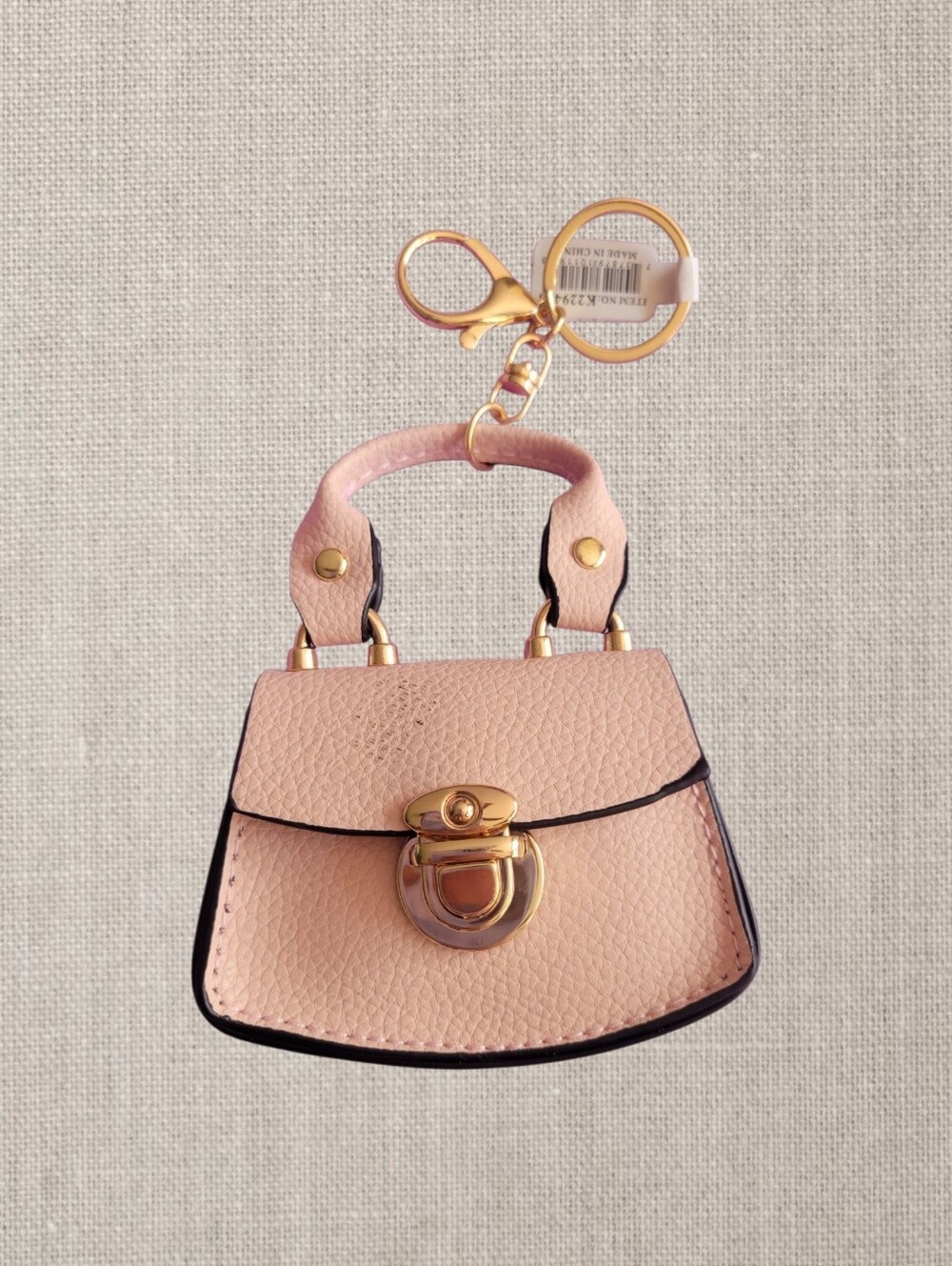 Women's Mini Keychain Bag Charm - Pink